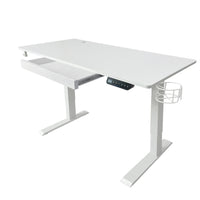 LjubLjana 47" 1-Piece Top Electric Height Adjustable Sit-Stand Desk with Drawer - White-Sturdy 1 Board Unit - This space-efficient 47.2" x 23.6" table will easily fit into your office area while still providing ample space for a variety of monitor and laptop setups along with important work materials, supplies, and decor