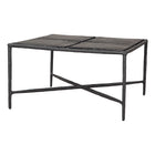 Zuo Cloe Coffee Table - Black-Recycled Sand Cast Glass square shape tabletop