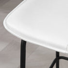 HOMCOM Microfiber Upholstered Bar Stools - Cream White - 2 Pack-Adjustable and anti-slip pads of the counter height chairs protect floor from scratches and keep stability
