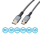 BlueDiamond Pro Display Port 1.4 to HDMI 2.1 UHD 8K Cable - 15ft - Grey-Low EMI: Tested to ensure low EMI emmision, which reduces potential interferance with wireless networks and AV equipment