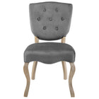 Modway Array Vintage French Performance Velvet Dining Side Chair - Grey-Non-Marking Foot Caps
