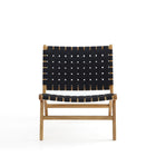 Manhattan Comfort Maintenon 25.79" Industry Chic Faux Leather Upholstered Accent Chair - Black and Nature - 2 Pack-The Weaved Faux Leather Accent Chair Invites For a Comfort Chill and Brings Style and Statement to your Living Space