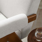 Modway Lyra Fabric Armchair - Ivory Fabric-Woven Heathered Fabric