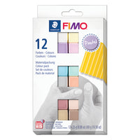 Staedtler FIMO Pastel Modeling Clay Sampler Set - Assorted - 12 Pack-Soft oven bake clay for general model making