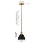 Hudson&Canal Elodie 8" Wide Pendant with Metal Shade - Blackened Bronze/Brass/Blackened Bronze-Clean with a soft, dry cloth and no harsh chemicals or abrasive cleaning materials