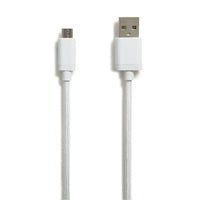 NXT Technologies 6 Ft. Braided USB-A to Micro-USB Cable - White-6' braided cable resists snags and tangles