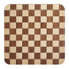 Modway Oscar 36" Square Checkered Dining Table - Oak and Walnut-Rubberwood Construction