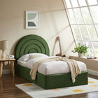 Modway Solana Arched Performance Velvet Twin Platform Bed - Moss Green-Arch-Shaped Headboard