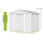 Outsunny Outdoor Storage Shed Garden Shed with Lock - 8' x 7' - Dark Grey-2 sliding doors for easy access, lockable for security (3 keys included) 