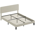 HOMCOM Queen Size Adjustable Headboard Platform Bed Frame - Light Grey-Adjustable headboard offers three height options for personalized comfort