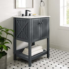 Modway Steam 24" Bathroom Vanity - Grey/White-Integrated Ceramic Top