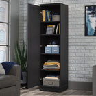 Sauder HomePlus Storage Cabinet - Raven Oak-Reversible door opens to the left or right providing versatile placement in any room