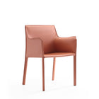 Manhattan Comfort Paris 21.65" Modern Leatherette Upholstered Dining Armchair - Clay-Modern Dining Chair Perfect for Dining and Home Office Use
