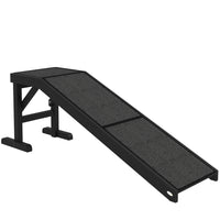 PawHut 59" L Pet Ramp with Non-slip Carpet - Black-Designed for older, small, or mobility-impaired animals to provide a gentle incline for climbing.