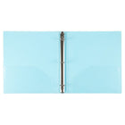 JAM Paper Plastic 1" 3-Ring Binder - Light Blue-Wide front and back binder panels fully cover standard dividers and sheet protectors. Our 3 metal ring binders have 2 buttons for easy opening and closing, and a convenient pocket on the inside flap.