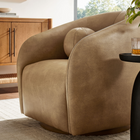 Modway Holland Swivel Vegan Leather Armchair - Toast-Wood Frame Swivel Base