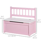 Qaba 2-in-1 Kids Toy Box Storage Organizer with Safety Pneumatic Rod - Pink-Spacious space holds toys, books, and clothes for easy organization
