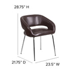 Flash Furniture Fusion Series Contemporary Brown Leather Side Reception Chair-LeatherSoft is leather and polyurethane for added Softness and Durability