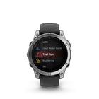 Garmin fēnix E - AMOLED Outdoor Recreation/Adventure Watches - 47 mm - Stainless Steel with Black Silicone Band-Dynamic round-trip routing feature helps add variety to your workouts — letting you set your target distance and receive turn-by-turn directions that adjust to get you back to your start on schedule 