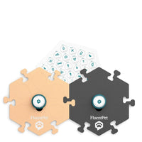 FluentPet - Speak Up! Tester Kit -2 Dog Talking Buttons - 2 HexTiles-Customized Learning Made Easier: Arrange the dog talking buttons on our patented dog button mats, the HexTiles, by category to simplify their learning experience