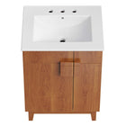 Modway Miles 24" Bathroom Vanity - White/Walnut-Assembly Required