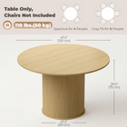 HOMCOM 47" Round Dining Table with Fluted Pedestal Base for 4-6 - Natural Wood-Melamine-coated surface resists scratches and ensures simple cleaning 