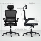 HOMCOM Ergonomic Office Chair with Lumbar Support and Flip-Up Armrests - Black-Breathable mesh back and high-density foam seat ensure cool, comfortable all-day use