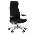 Nightingale NLC High Back Executive Chair With 4D Adjustable Arm - Black-Built in height adjustable lumbar support to ease tension in your back