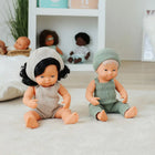 Miniland Clothes for 15" Dolls - Knitted Outfit Overall & Beanie Hat - Set of 3-Made in Spain