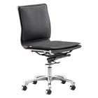 Zuo Lider Plus Armless Office Chair - Black-Adjustable height