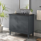 Modway Render 36" Bathroom Vanity - Grey/Black-Walnut Grain Vanity