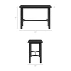 Modway Alvia Rectangular 60" Oak Wood Bar Table - Black-Oak Wood Grain Tabletop with Rounded Corners