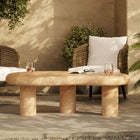 Modway Elowen Indoor/Outdoor Patio Textured Faux Travertine Coffee Table - Travertine-Concrete Construction