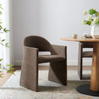 Modway Talia Upholstered Fabric Dining Armchair - Mocha-Wide Angular Armrests