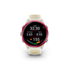 Garmin Forerunner 570 Smartwatch - 42mm - Raspberry Aluminum with Translucent Bone/Mango Band-MORNING REPORT & EVENING REPORT - Wake up to your morning report with an overview of sleep, recovery and training outlook alongside HRV status, training readiness and weather. Before you go to bed, you’ll get an evening report to better prepare for the next day with a reminder of sleep need, tomorrow’s workout, weather and events.