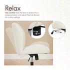 Elle Decor Kylian Fabric Task Chair - Cream-Durable metal base construction engineered to safely support users up to 275 lb