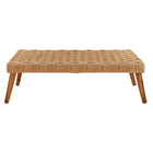 Modway Thames Outdoor Patio Wicker Outdoor Patio Rattan Coffee Table - Natural-Non-Marking Foot Caps 