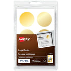 Avery Permanent Legal Seals, 1-15/16", Gold, 60 Pack (2353)-Shiny metallic gold seals for certificates and awards. Permanent adhesive keep seals secure and flat. Perfect for embossing.