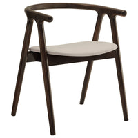 Modway Henry Vegan Leather and Wood Dining Chair - Stone-Mid-Century Modern Dining Chair