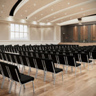 Flash Furniture HERCULES 18.5"W Stacking Church Chair in Black Fabric - Silver Vein Frame-Black Fabric Upholstery