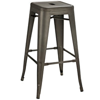 Modway Promenade Backless Bar Stool - Brown-Modern Bar Stool
