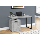 Monarch Specialties 7763 48" Computer Desk - Grey Left Or Right Facing-The storage unit can be installed on the left or right side as desired; Finished on all sides for flexible placement anywhere in a home office