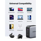 UGREEN 65W GaN Worldwide Travel Fast Charger - 1x USB-A/2x USB-C-One Nexode for More Devices: The 65W international charger is compatible with almost all devices.