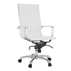 Plata Import Antoni Office Chair Leather Upholstery High Back Metal Frame - White-PU leather upholstery and metal gold frame in White