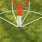 PawHut Dog Agility Training Equipment 4-Piece Set with Weave Poles - Orange-Four ground stakes for stability on flat roads 