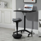 Vinsetto Backless Adjustable Wobble Stool Chair - Grey-Easily adjust seat height by pulling the strap, suitable for bar height, counter height, or standing
