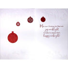 Rosedale Gold General Christmas Greeting Cards/Envelopes - 5-1/2" x 8" - Glittery Ornaments - 6 Pack-Printed on premium uncoated paper