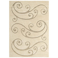 Modway Jubilant Sprout Scrolling Vine Shag Area Rug - 8 ft W x 10 ft L - Creame/Beige-Sprout Scrolling Vine Shag Area Rug