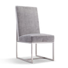 Manhattan Comfort Element 19.68" Modern Velvet Upholstered Dining Chair - Grey - Set of 2-Tight Back Design