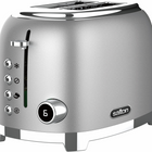 Salton NuRetro Digital 2 Slice Toaster - Metallic Silver-6 different toasting levels for precise browning, from lightly golden to extra crisp. reheat, defrost and bagel (toasts only one side) functions for perfect results.
